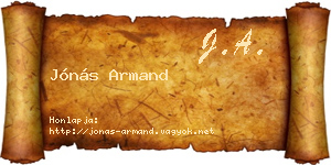 Jónás Armand névjegykártya